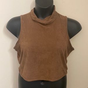 Brown Sued crop top